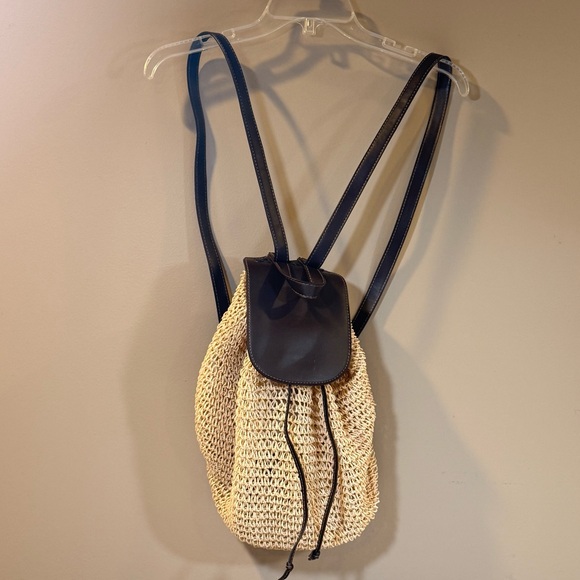 Cappelli‎ Straworld Purse Backpack Satchel Brown Straps School Work Travel Beach - Picture 3 of 10